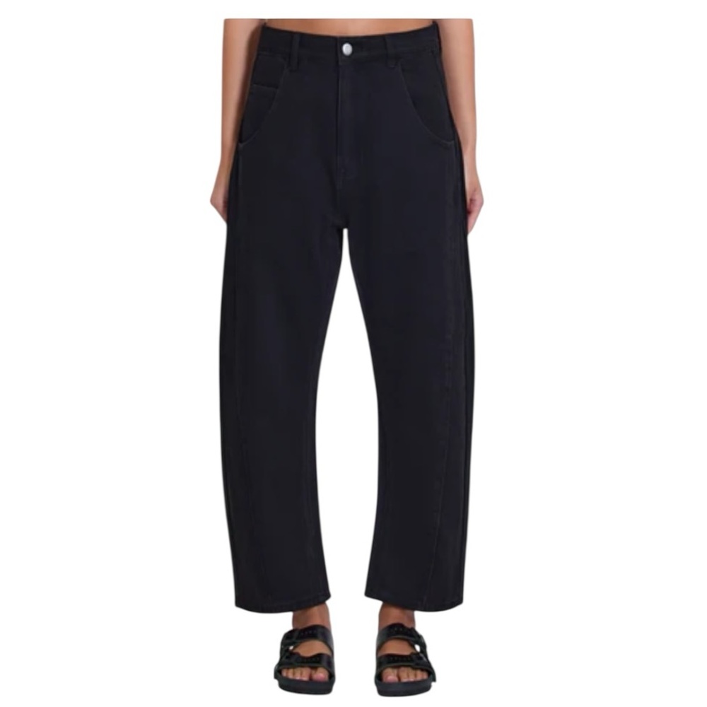 Women’s High-Rise Barrel Leg Jeans - Black